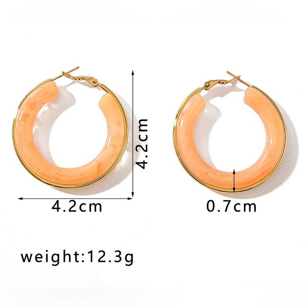 Peach Swirl Hoops - Picture 7 of 10